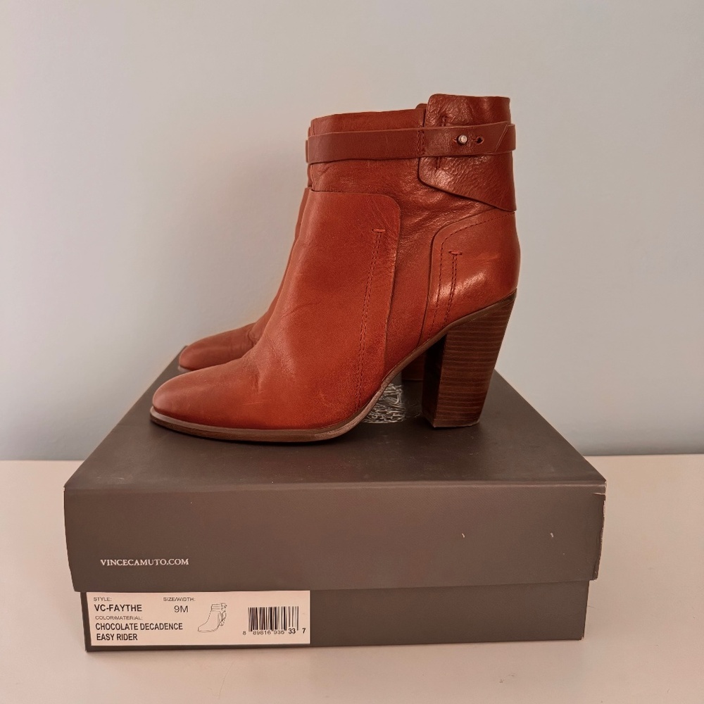 Vince Camuto Faythe Brown Ankle Boots